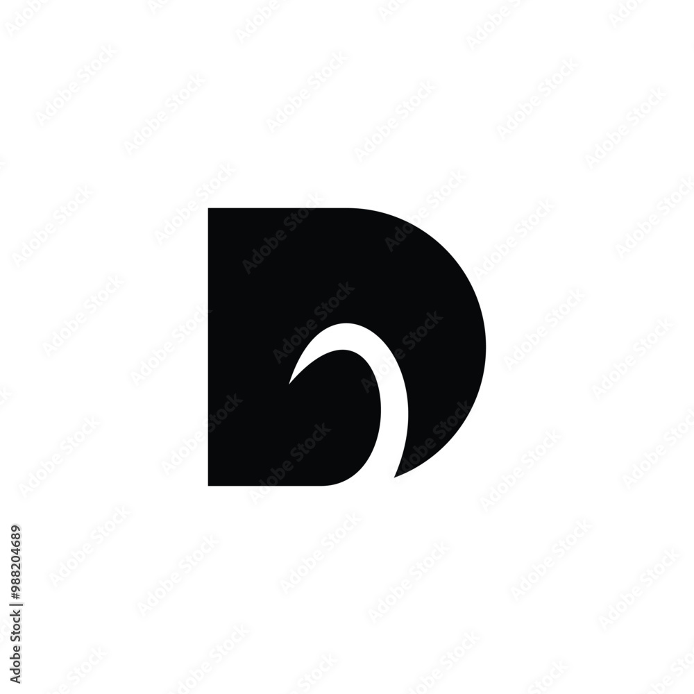 Letter D wave, geometric symbol simple logo vector Letter D wave, geometric symbol simple logo vector