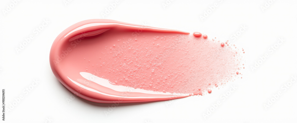 Obraz premium Pink Lip Gloss Swatch on White Background