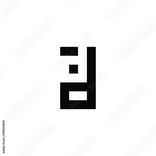 Letter dd square, unique geometric symbol simple logo vector