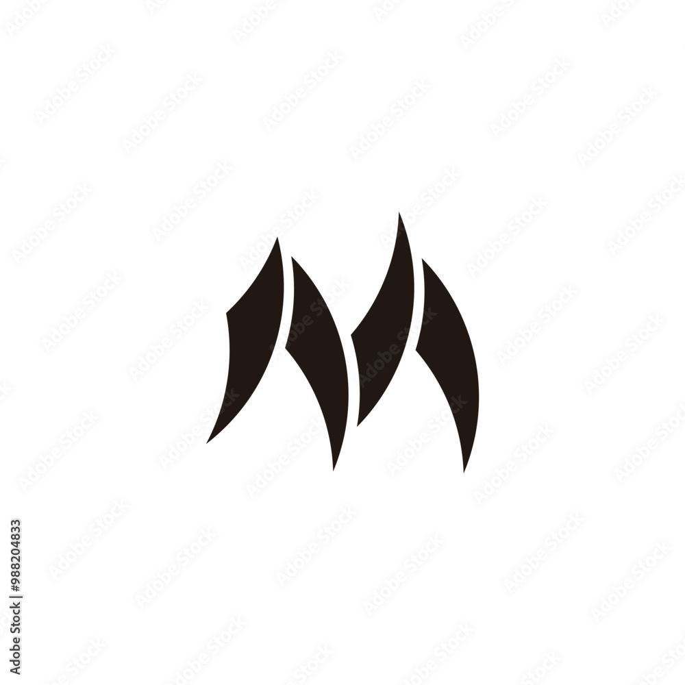 Letter M knifes geometric symbol simple logo vector Letter M knifes geometric symbol simple logo vector