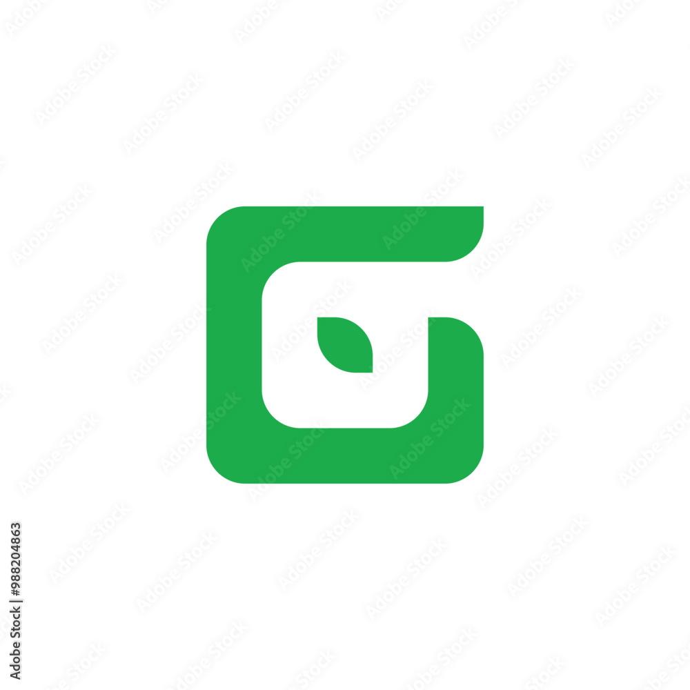 Letter G leaf, nature geometric symbol simple logo vector Letter G leaf, nature geometric symbol simple logo vector