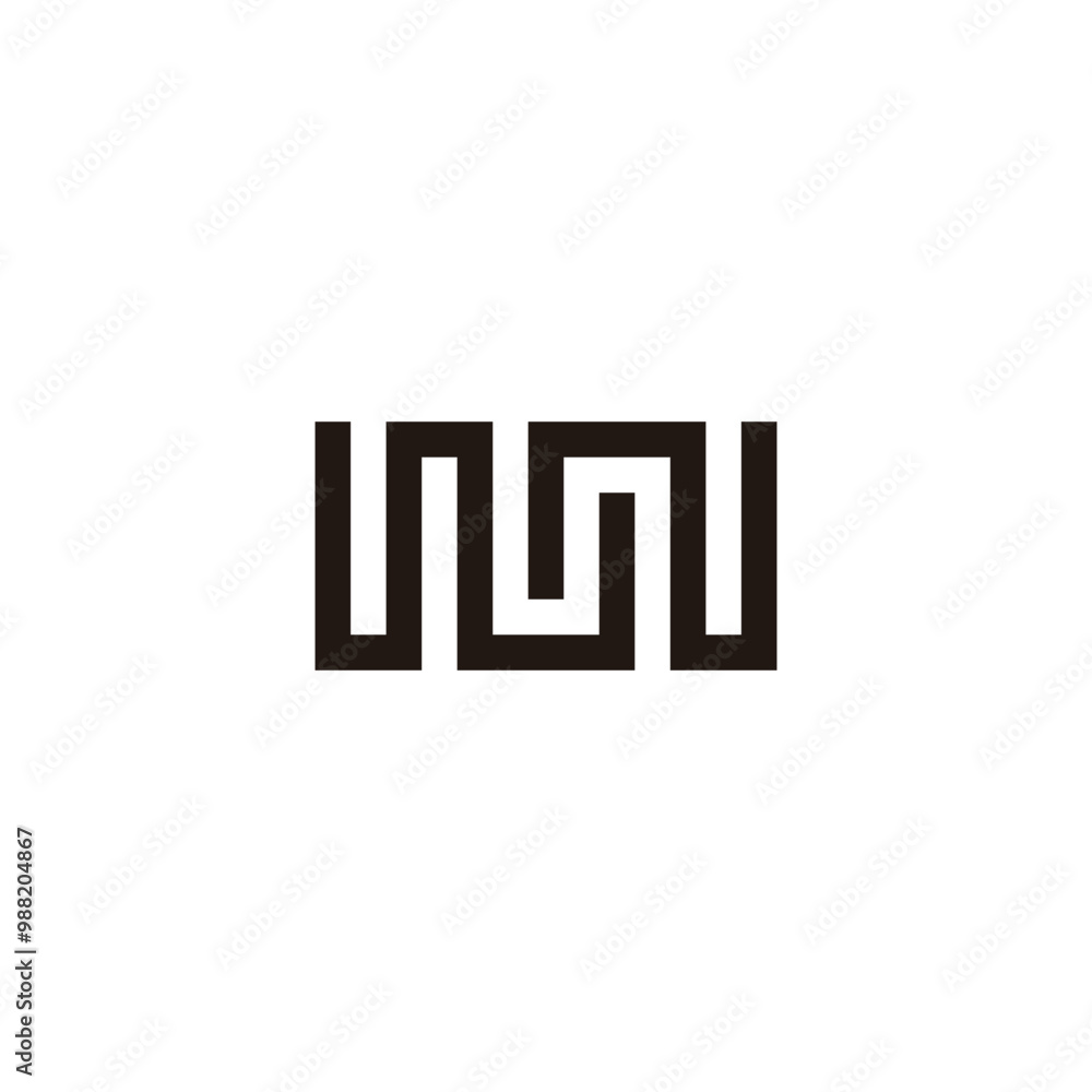 Letter WN square geometric symbol simple logo vector Letter WN square geometric symbol simple logo vector