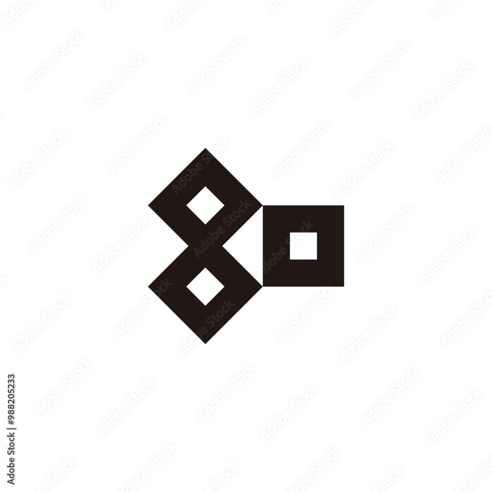 Number 8 o square geometric symbol simple logo vector Number 8 o square geometric symbol simple logo vector