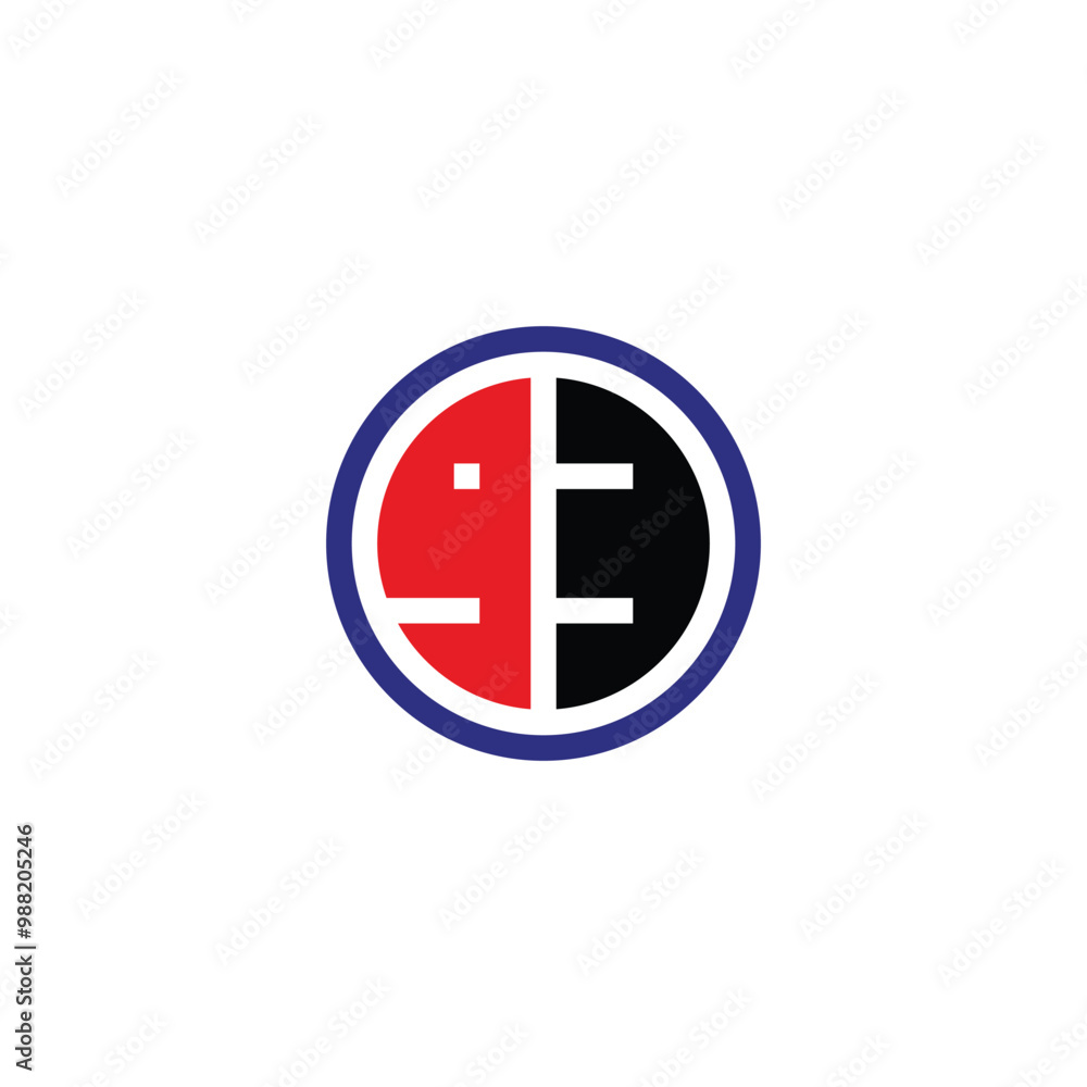 Number 93 circle geometric symbol simple logo vector Number 93 circle geometric symbol simple logo vector