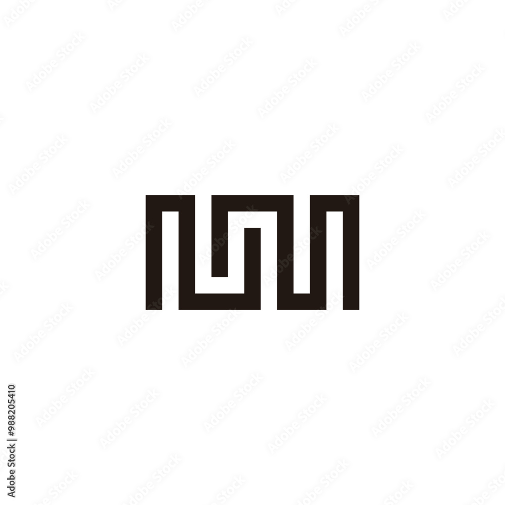 Letter NM square line geometric symbol simple logo vector Letter NM square line geometric symbol simple logo vector