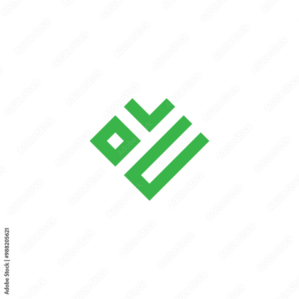Letter o, v, y and u square, health or heart, geometric symbol simple logo vector Letter o, v, y and u square, health or heart, geometric symbol simple logo vector