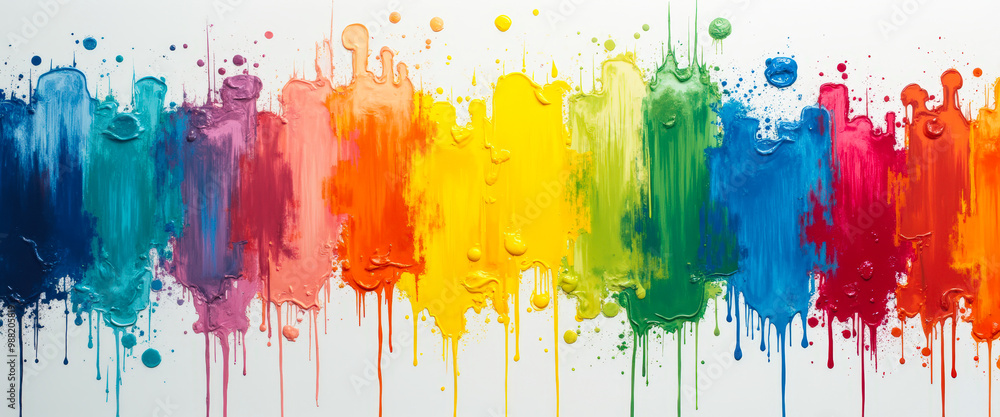 Fototapeta premium Colorful Dripping Paint Abstract Background