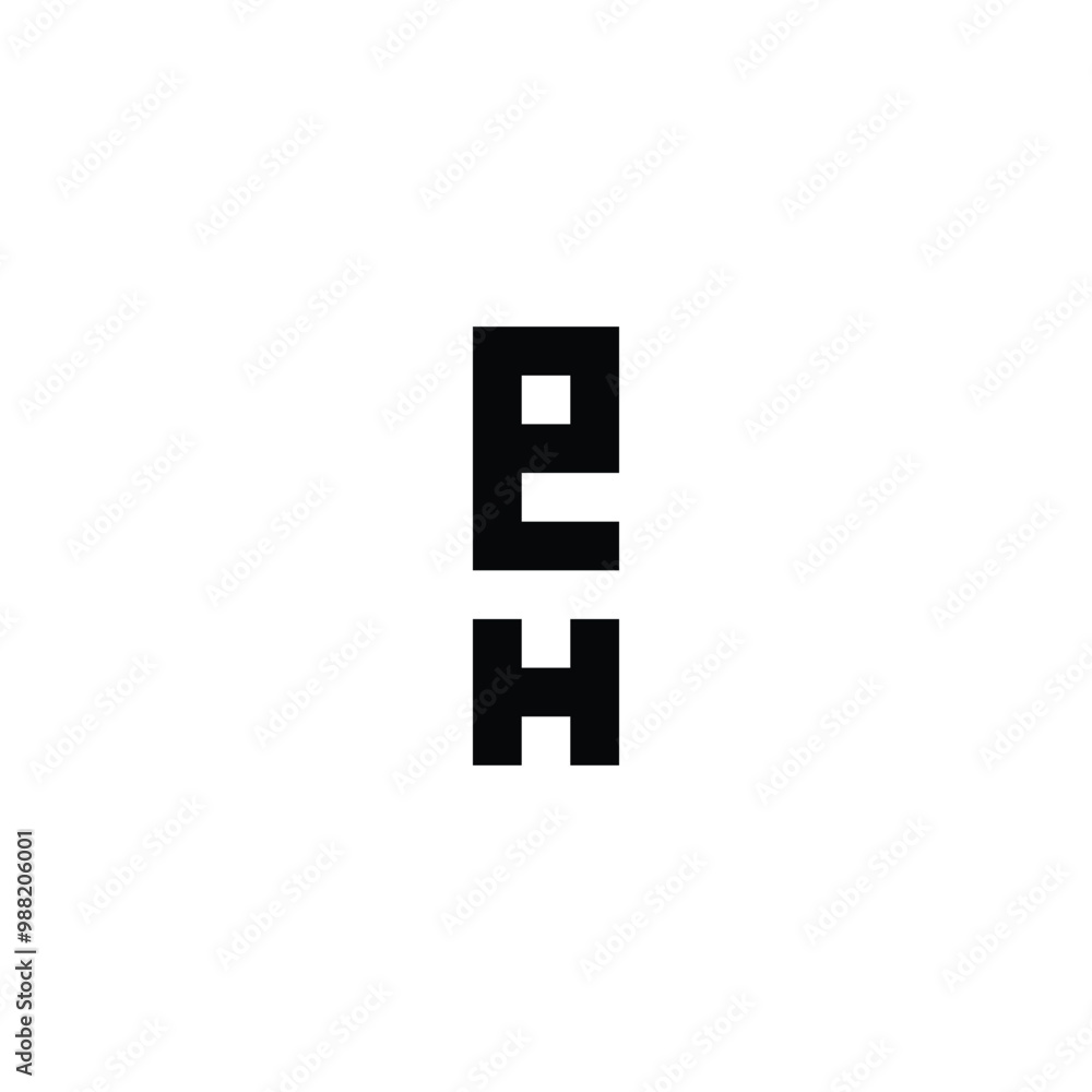 Letter e, T and H square geometric symbol simple logo vector Letter e, T and H square geometric symbol simple logo vector