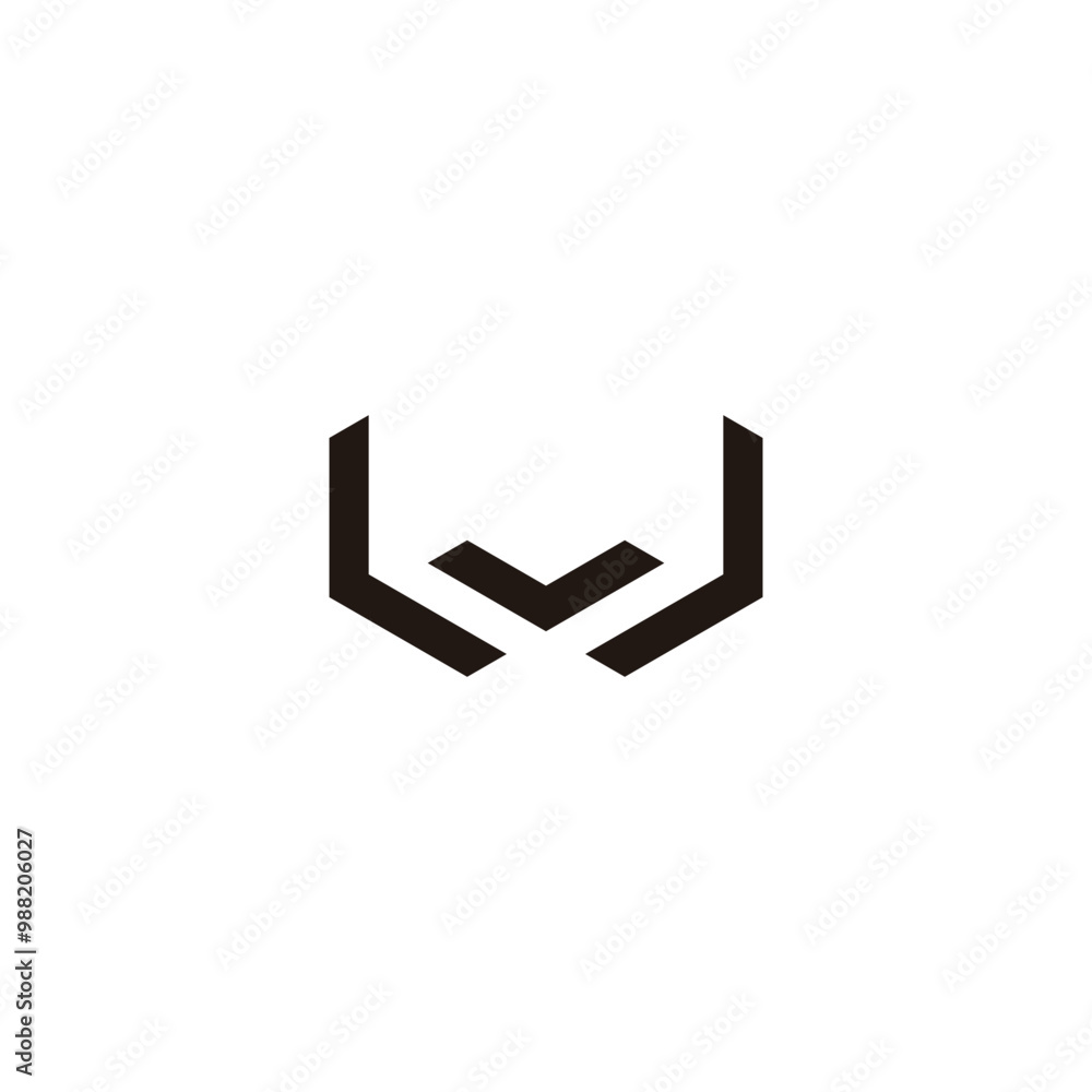 Letter v and W geometric symbol simple logo vector Letter v and W geometric symbol simple logo vector