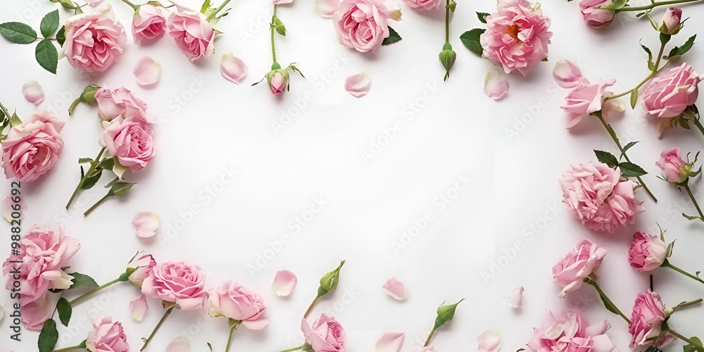 Pink Roses Arranged in a Frame Pink Roses Arranged in a Frame