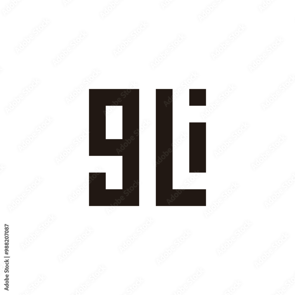 Letter g L t i square geometric symbol simple logo vector Letter g L t i square geometric symbol simple logo vector