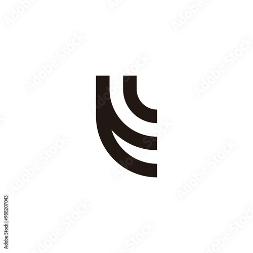 Letter t L curve geometric symbol simple logo vector