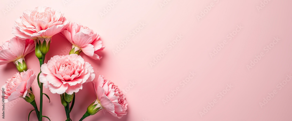 Pink Carnations on a Pink Background Pink Carnations on a Pink Background