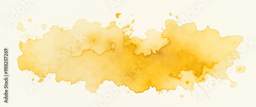 Abstract Yellow Watercolor Background
