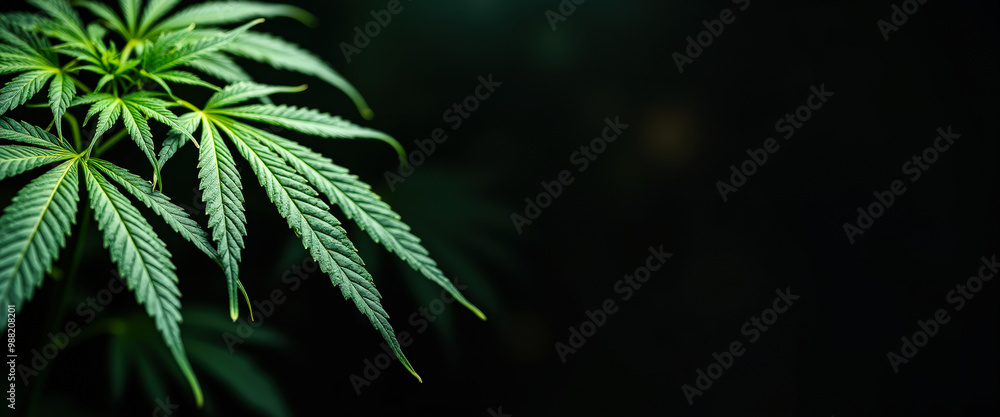 Cannabis Leaves on Dark Background Cannabis Leaves on Dark Background