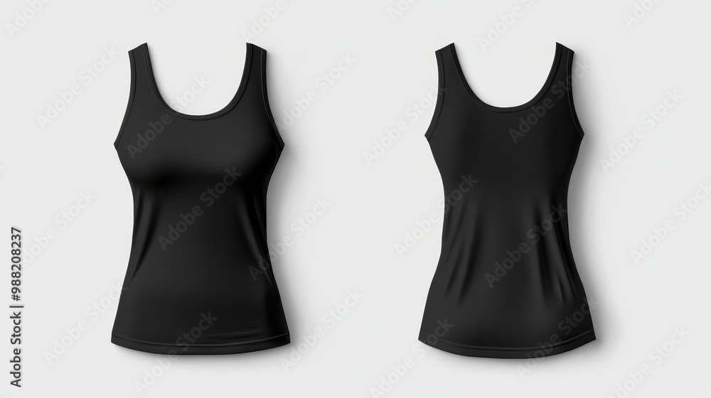Black women tank top mockup. Women tank top template