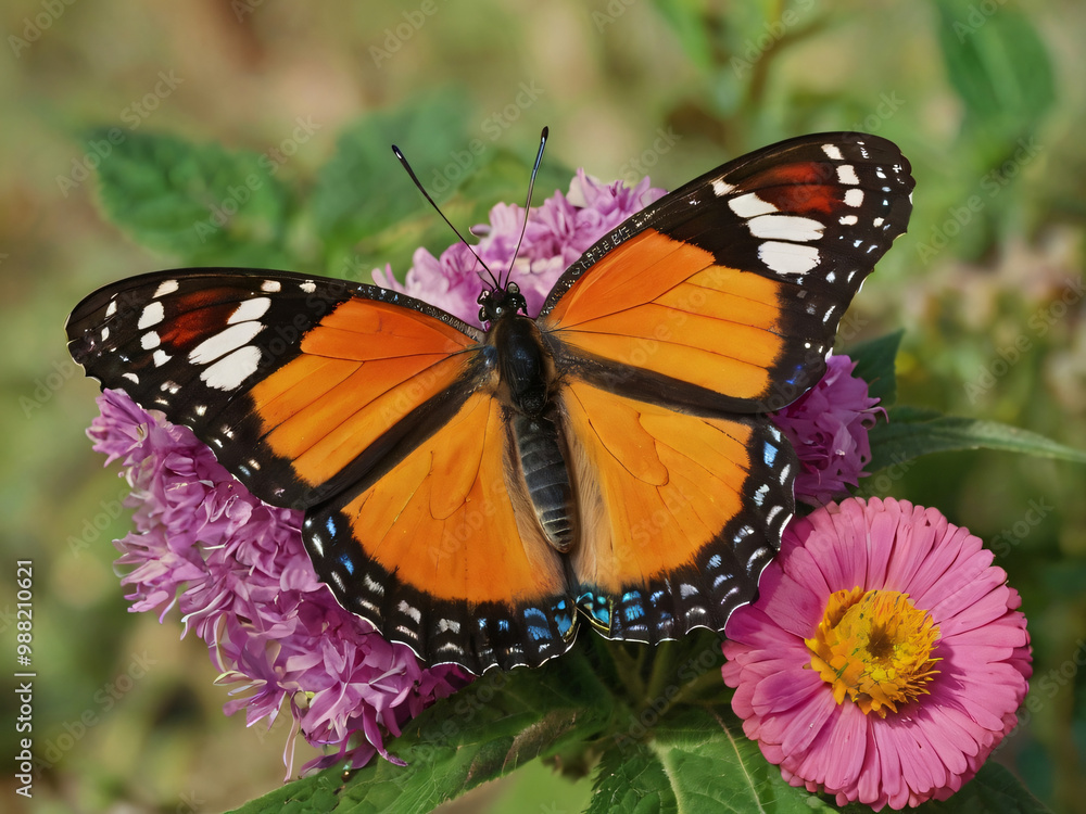 Fototapeta premium monarch butterfly standing on flower