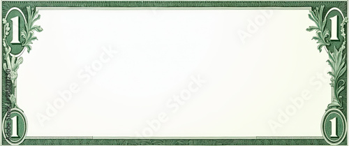 Green dollar bill border with one dollar symbol