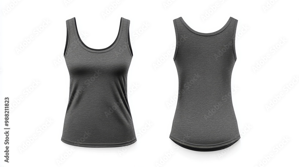 Gray women tank top mockup. Women tank top template Gray women tank top mockup. Women tank top template
