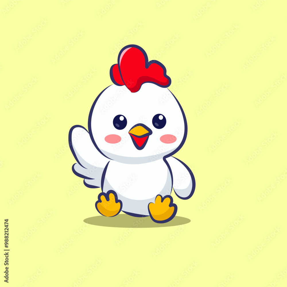 cute cartoon character hatched chicken with a wink vector design cute cartoon character hatched chicken with a wink vector design