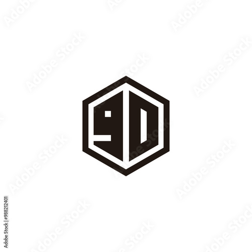 Letter gD hexagon, modern geometric symbol simple logo vector