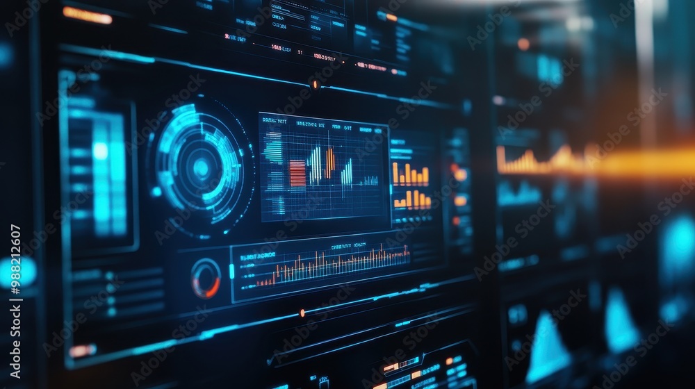 Advanced Data Visualization Dashboard in Futuristic Technology Advanced Data Visualization Dashboard in Futuristic Technology
