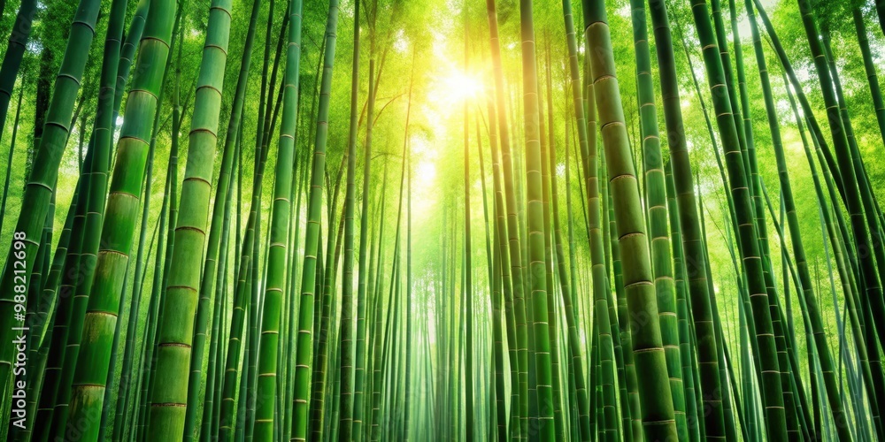 Fototapeta premium Nature background of a lush bamboo forest, perfect for a green bamboo wallpaper , bamboo, nature, forest, green, plants