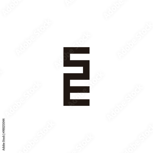 Letter S and E square connect geometric symbol simple logo vector