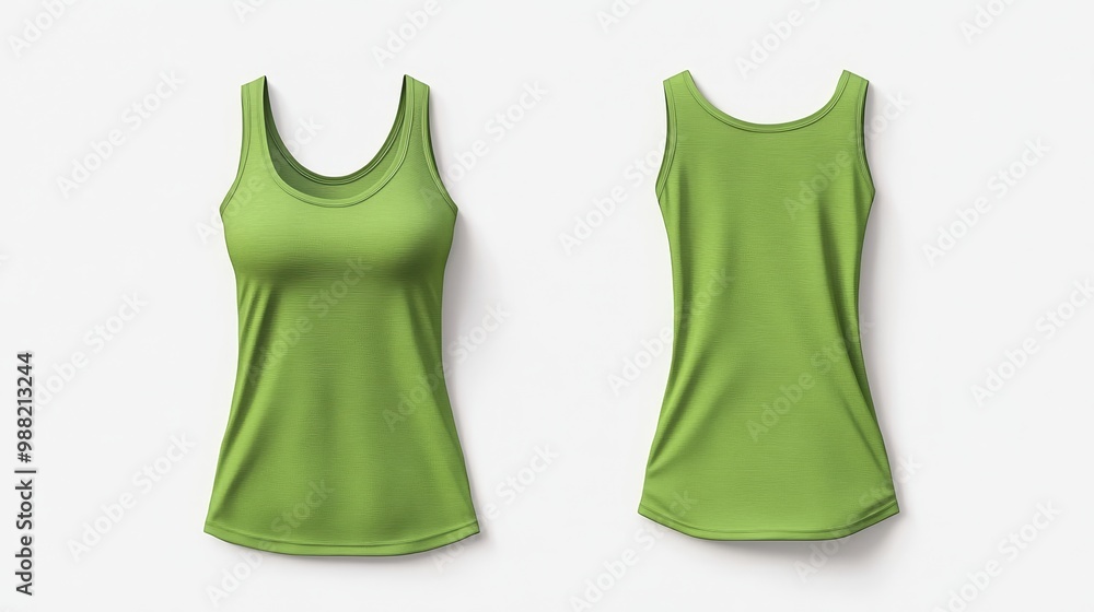 Green women tank top mockup. Women tank top template Green women tank top mockup. Women tank top template