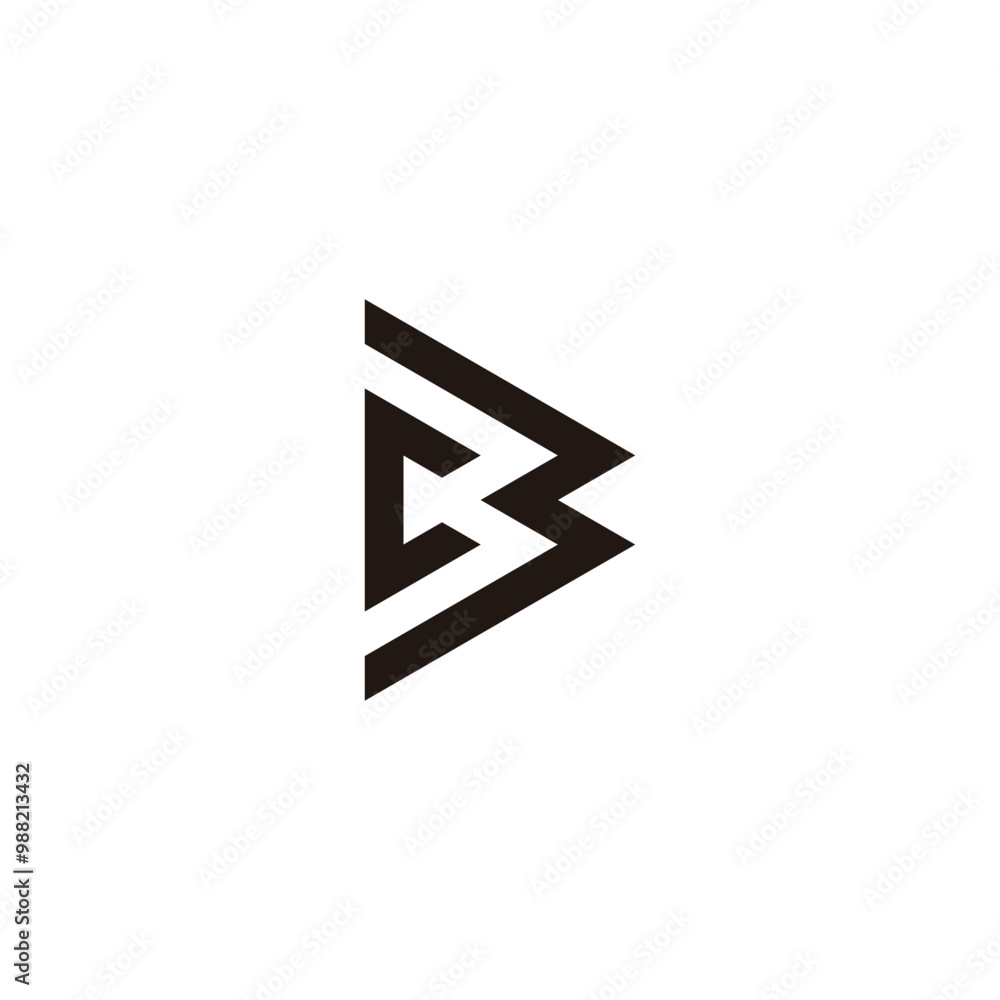 Letter c and B modern geometric symbol simple logo vector Letter c and B modern geometric symbol simple logo vector