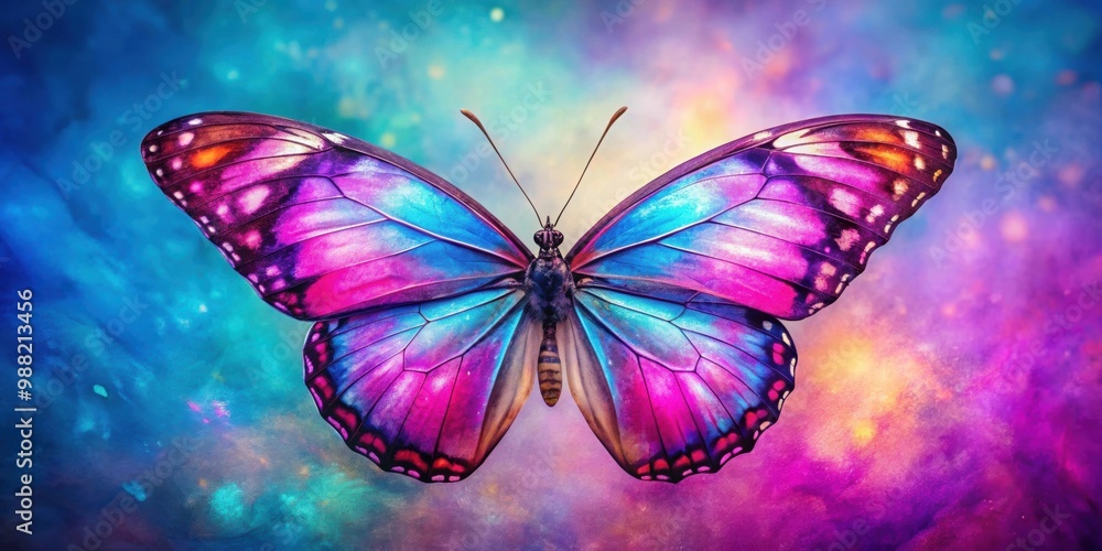 Vibrant butterfly with a mixture of pink, blue, and purple hues , colorful, insect, wings, beautiful, nature, flying Vibrant butterfly with a mixture of pink, blue, and purple hues , colorful, insect, wings, beautiful, nature, flying