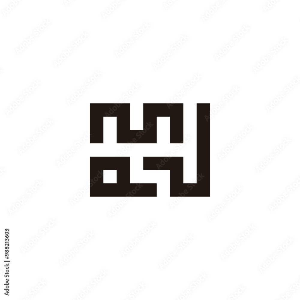 Letter m ,Q and N square geometric symbol simple logo vector Letter m ,Q and N square geometric symbol simple logo vector