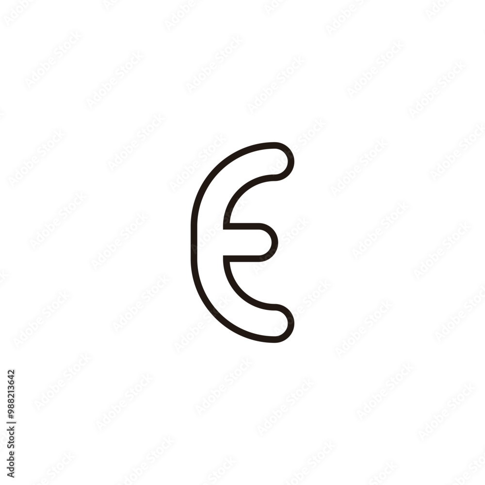 Letter E curve, linear geometric symbol simple logo vector Letter E curve, linear geometric symbol simple logo vector