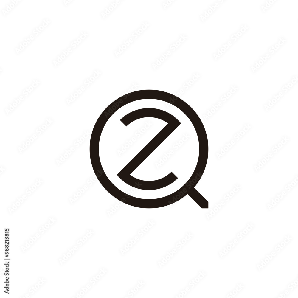 Letter Z in Q circle geometric symbol simple logo vector Letter Z in Q circle geometric symbol simple logo vector