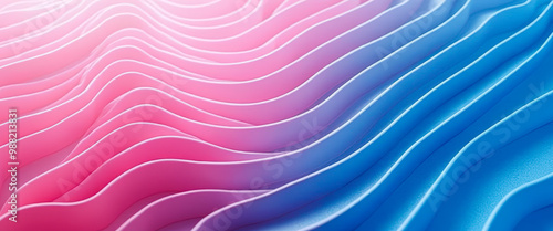 Abstract Pink and Blue Wavy Background