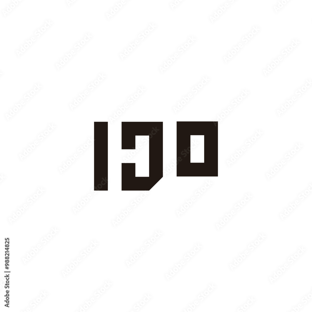 Letter I H J O square geometric symbol simple logo vector Letter I H J O square geometric symbol simple logo vector