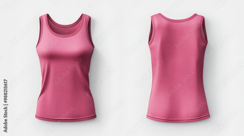 Pink women tank top mockup. Women tank top template Pink women tank top mockup. Women tank top template