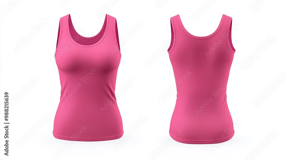 Pink women tank top mockup. Women tank top template Pink women tank top mockup. Women tank top template