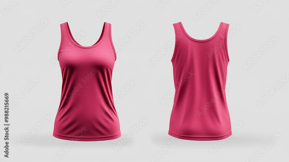 Pink women tank top mockup. Women tank top template Pink women tank top mockup. Women tank top template