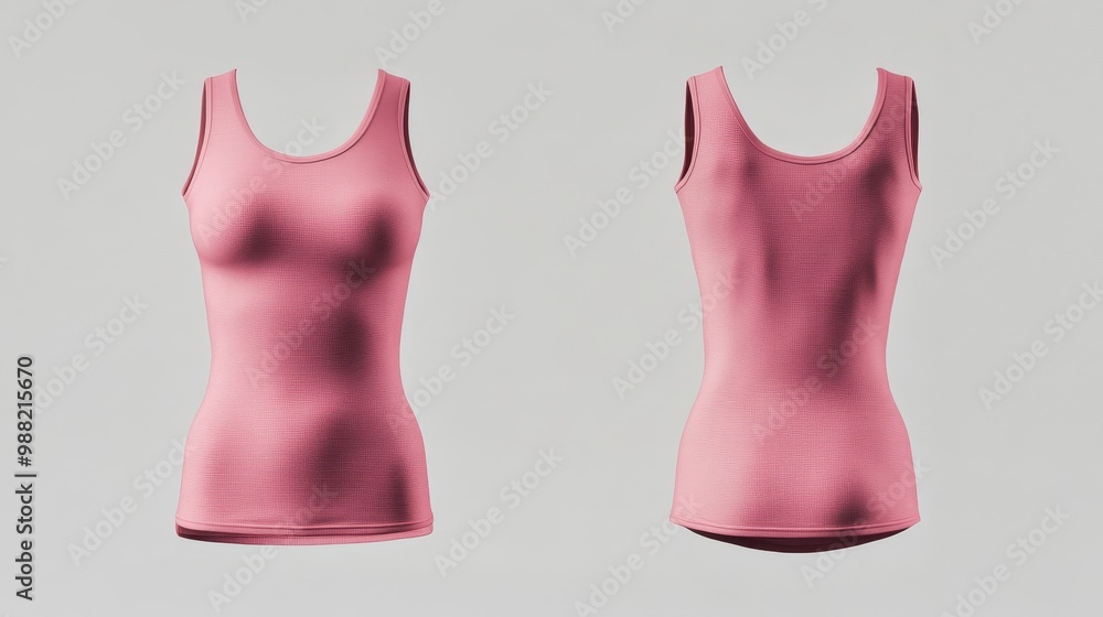 Pink women tank top mockup. Women tank top template Pink women tank top mockup. Women tank top template