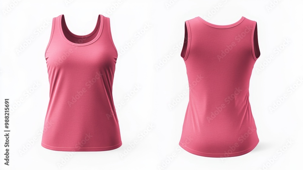 Pink women tank top mockup. Women tank top template Pink women tank top mockup. Women tank top template