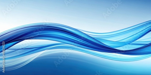 Abstract blue wave background with smooth flowing lines, blue, wave, abstract, background, design, pattern, texture, smooth, flowing