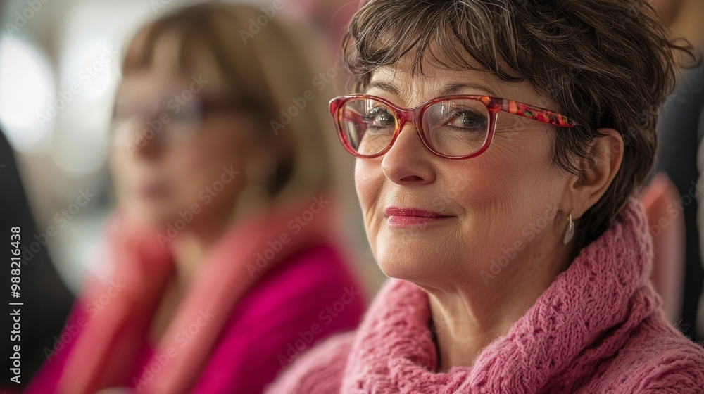 A breast cancer survivor taking part in a support group activity A breast cancer survivor taking part in a support group activity