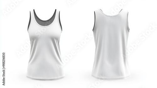 White women tank top mockup. Women tank top template