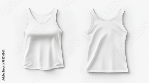 White women tank top mockup. Women tank top template