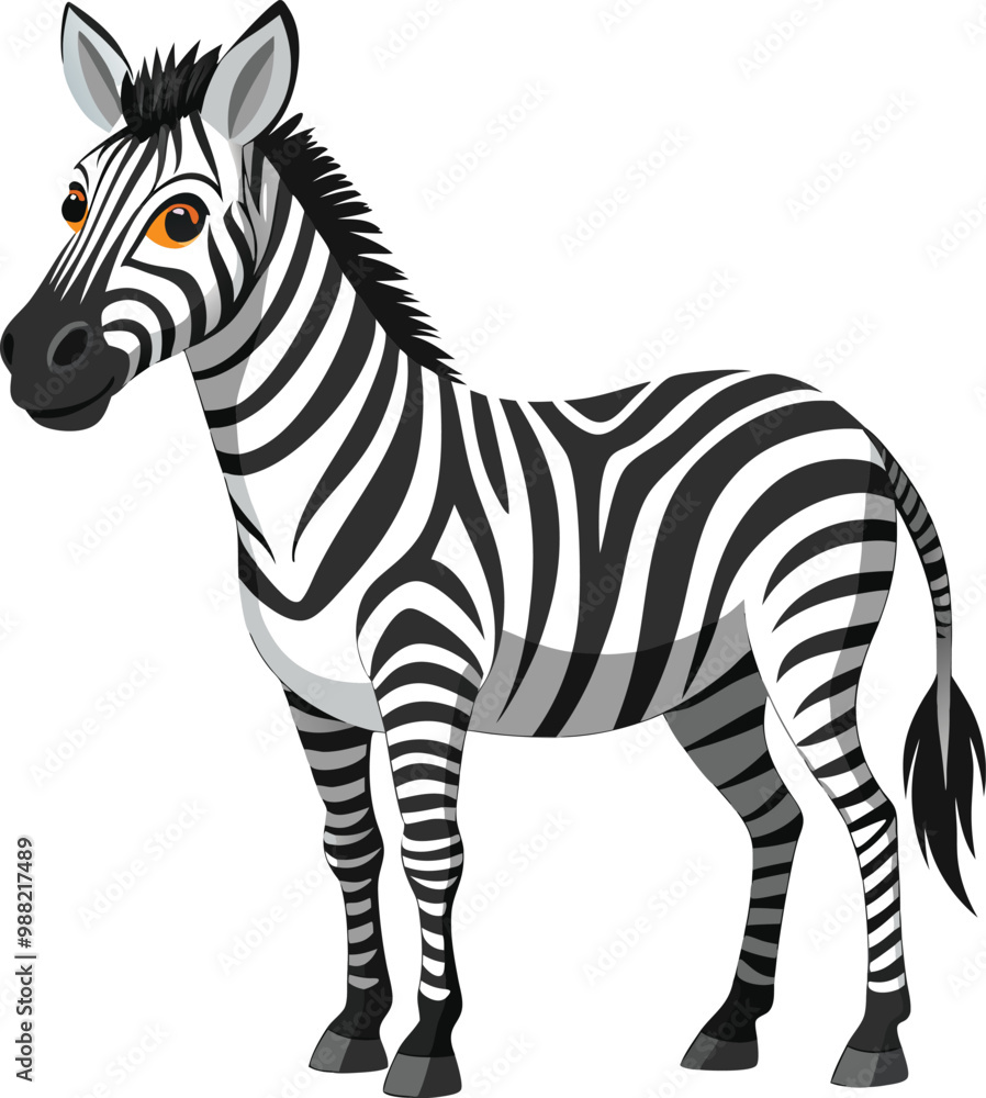Obraz premium Zebra full body vector illustration,on a isolated background,eps format
