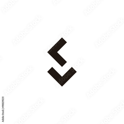 Letter c and v squares geometric symbol simple logo vector