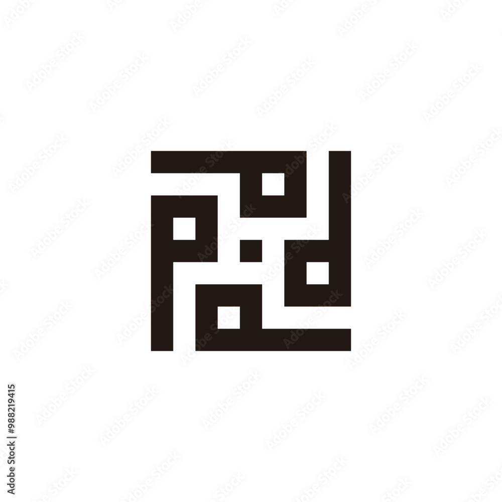Letters P squares, round geometric symbol simple logo vector Letters P squares, round geometric symbol simple logo vector