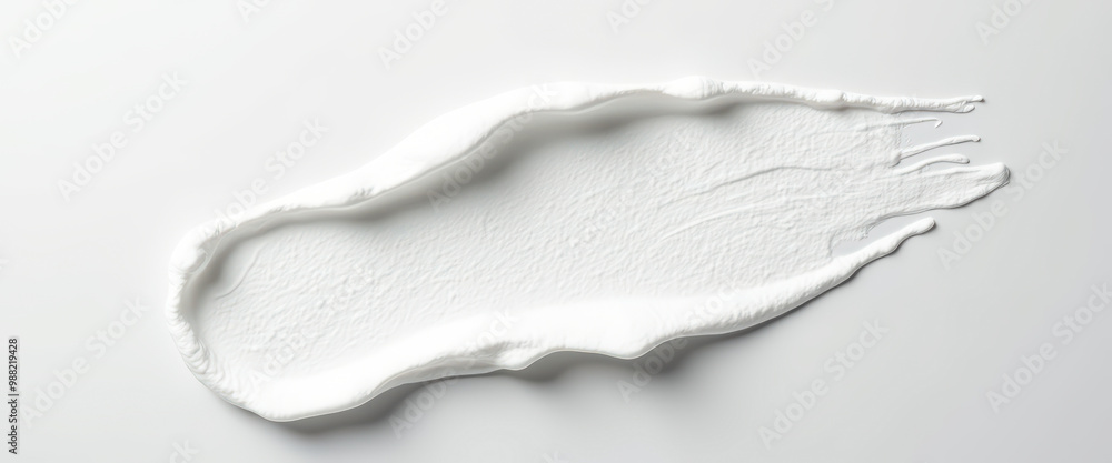 Fototapeta premium White Cream Swirl On White Background