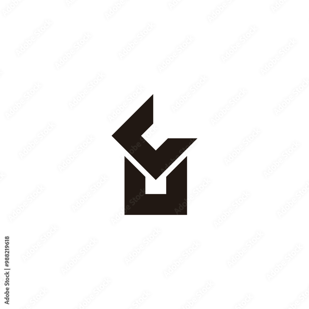 Letter G and U knife geometric symbol simple logo vector Letter G and U knife geometric symbol simple logo vector